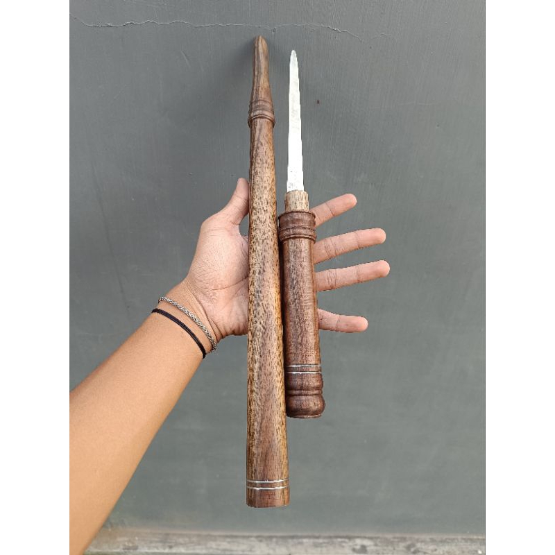 Tongkat Komando Kalimosodo Panjang 55 cm Variasi Belati Premium