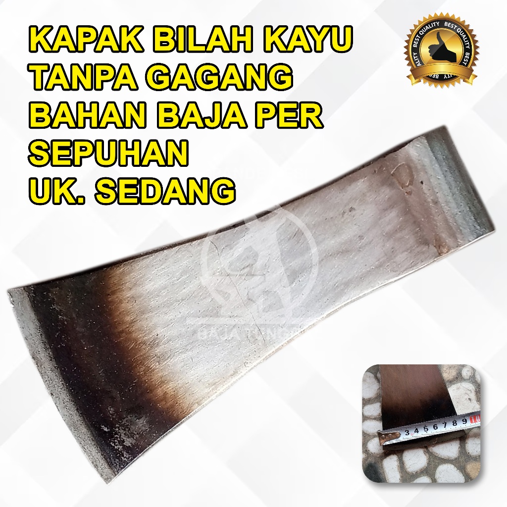 Kapak Bilah Pemotong Kayu (Tanpa Gagang) Sedang Full Baja Sepuhan Untuk Tukang Kayu dan Kebun