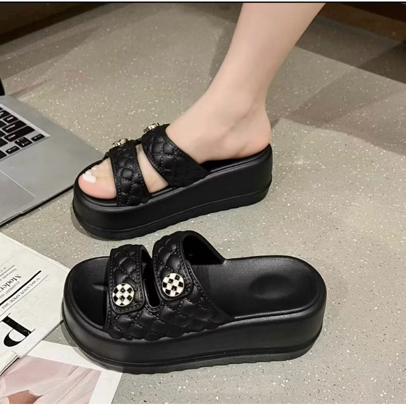 SENDAL WANITA SENDAL JELLY SLOP WEDGES WANITA KOREA DEWASA SENDAL FUJI WANITA