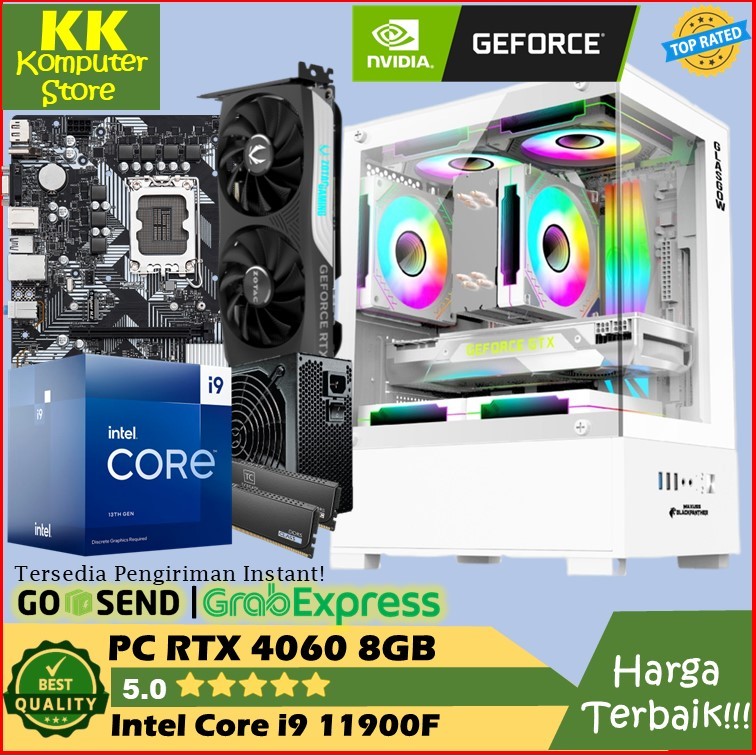 pc gaming core i9 11900f | rtx 4060 8g | ram 32g [ pc rakitan editing core i9 11900 | rtx 4060 8gb ]