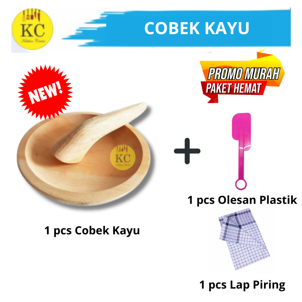 Cobek Kayu Ulekan Cobek Kayu Plus Ulekan Coet Kayu Cobek Kayu Besar Kecil Jumbo