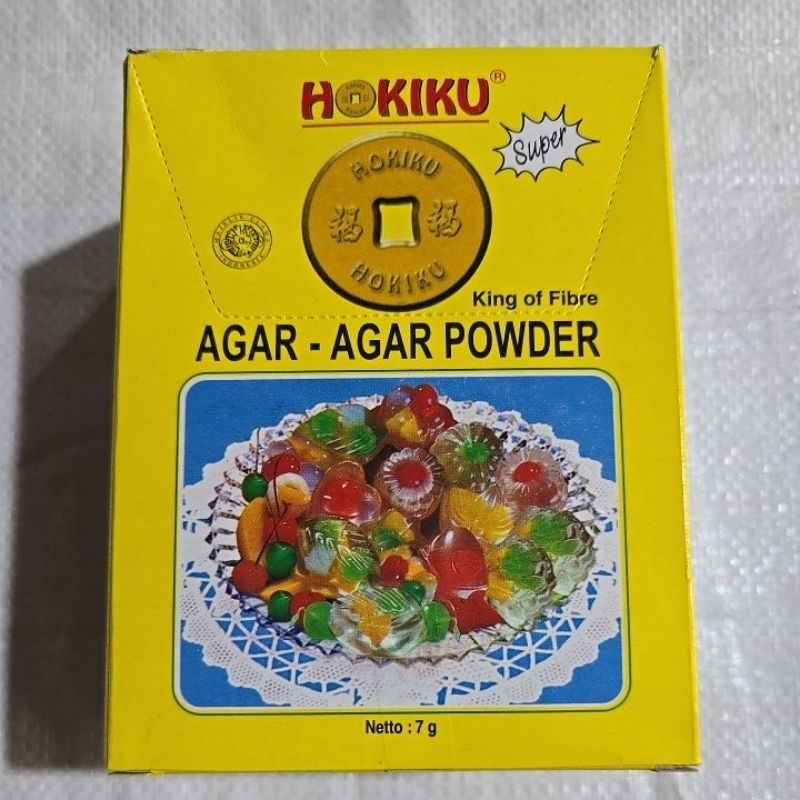 

Agar agar powder hokiku (Plain) putih 1 box isi 12 pcs