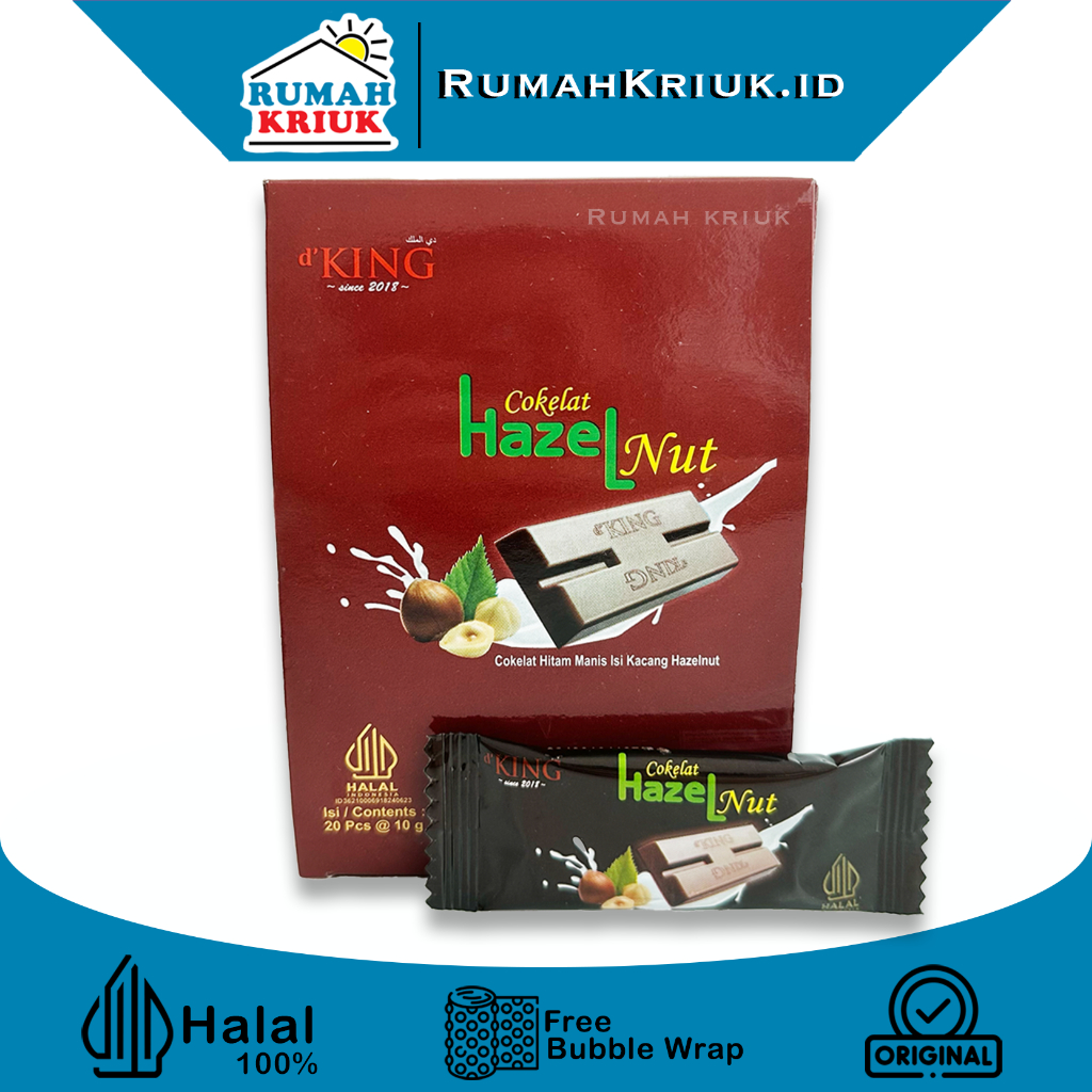 

☘️RumahKriuk☘️ DKing Hazelnut - Cokelat isi Kacang Hazelnut 1pack isi 20pcs | Halal | Coklat Susu