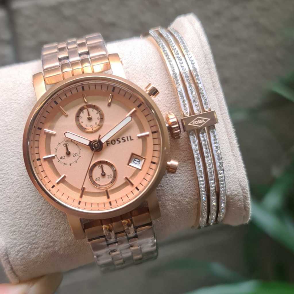 Jam Tangan Wanita ES3380 ES 3380 ES3480 ES 3480 ES3494 ES 3494 Set Gelang Permata Original & Manual 