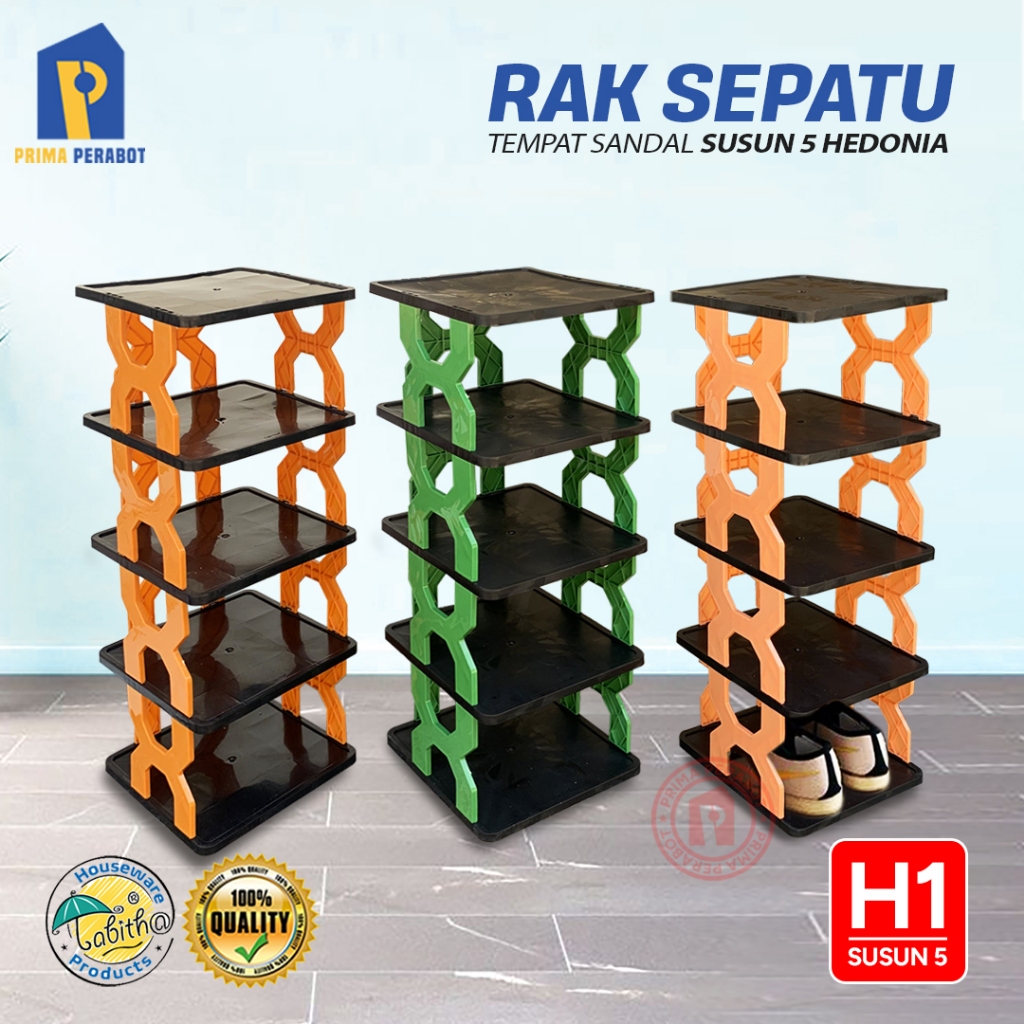Rak Sepatu Susun 5 X Rak Tempat Sepatu Tempat Sandal Rak Sendal Hedonia H-1