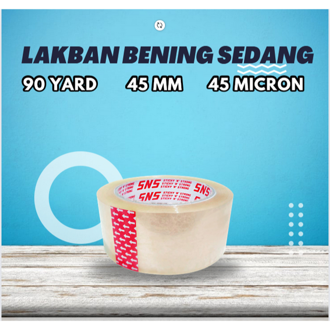 

LAKBAN BENING, LAKBAN MURAH MERIAH, LAKBAN KUAT, LAKBAN BENING SEDANG 90YARD X 45 MM, LAKBAN SUPERLENGKET