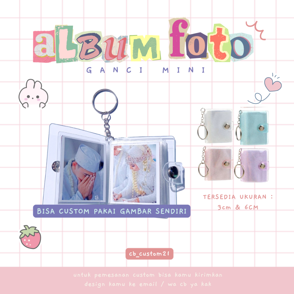 Foto Album Mini Bentuk Ganci/ Gantungan Kunci Album / Gantungan Kunci Unik / Gantungan Kunci Foto / 