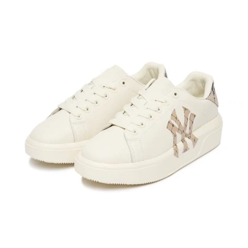 Sepatu MLB Chunky Classic Monogram NY Yankees White & Beige / MLB Original