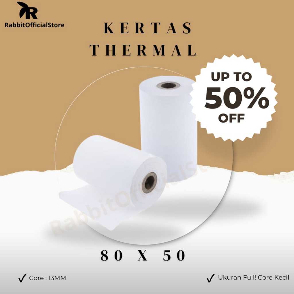 

Kertas Kasir Struk Thermal NON Otani 80x50. Thermal Paper 80 x 50