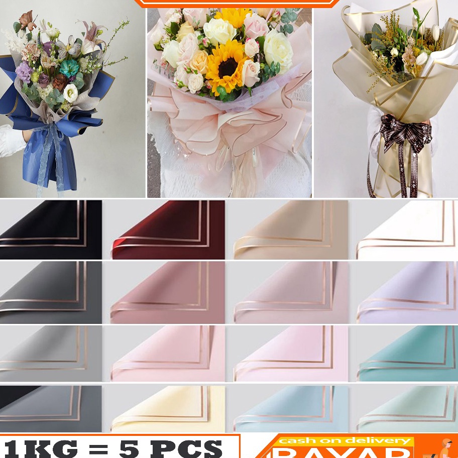 

HARGA BERSAHABAT HaiWai 7 BUNDLING 1 PACK ISI 2 LEMBAR Kertas Bunga Line Color Waterproof Flower Wrapping Kertas Buket Bunga Kertas Kado Flower Paper bouquet Cellophane papper KB1 KB5