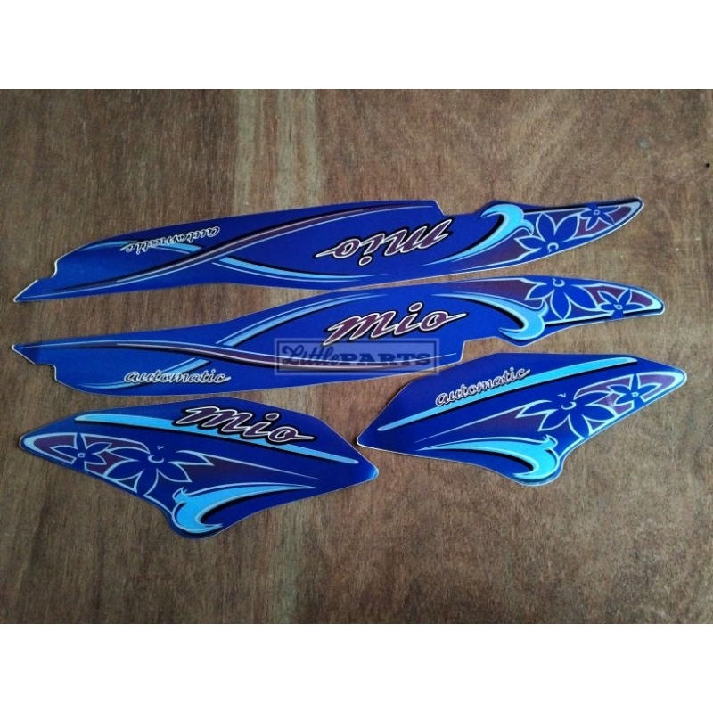 Striping stripe sticker list body bodi yamaha mio sporty bunga biru 2005 ori original