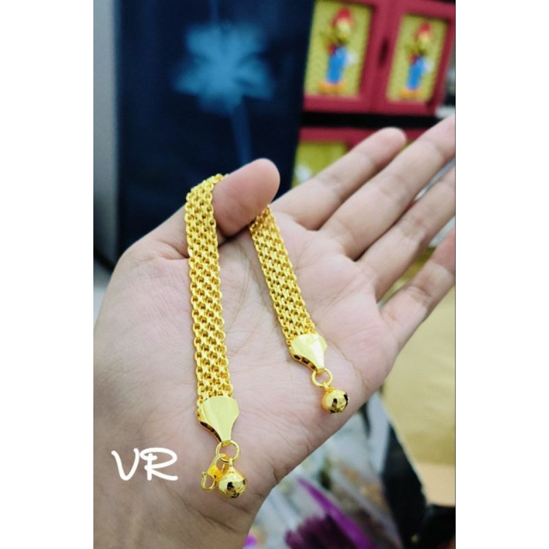 gelang dobel medan lapis emas