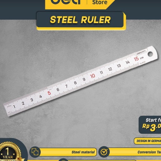

KESEMPATAN TERBATAS Deli Tools Penggaris Besi Metal Rules 1523 CM Kokoh DL8XX