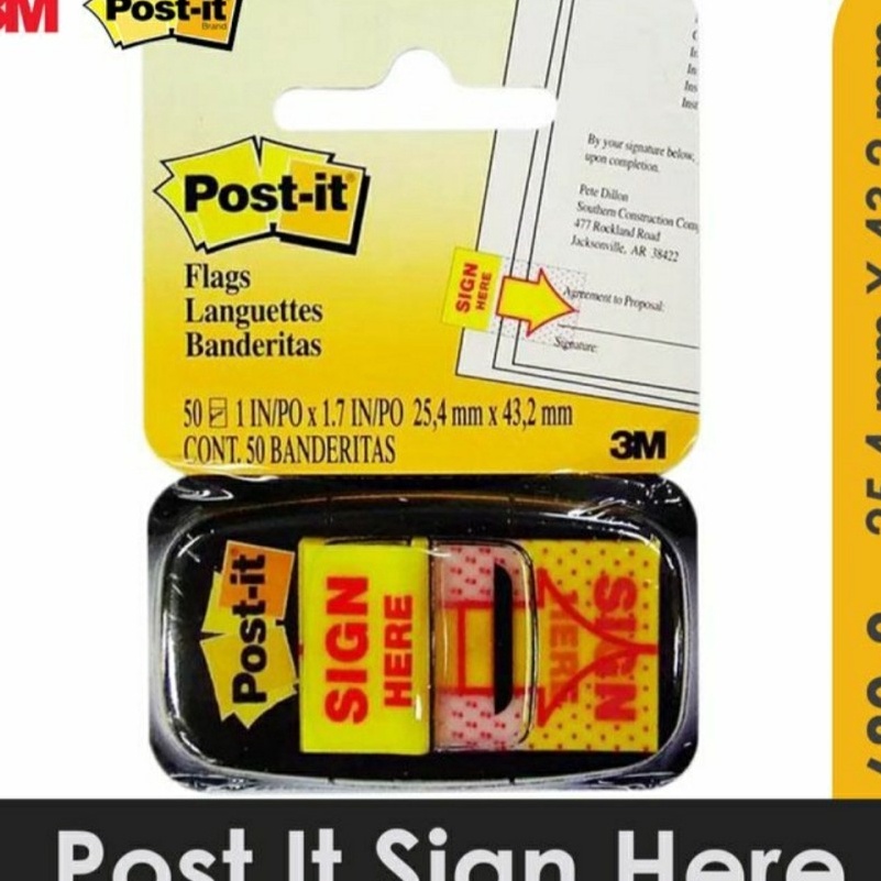 

3M POSTIT SIGN HERE 689