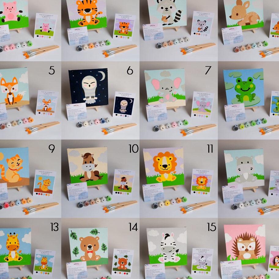 

PAKET HEMAT Paint by Numbers Kit Animal Series Paint Inc ID Painting Kit Paint by Number Gifts Hadiah Hampers