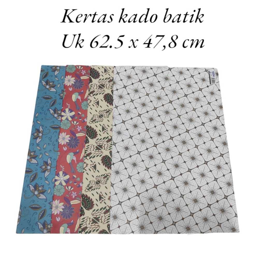 

KERTAS KADO SIDU MOTIF BATIK / BUNGKUS HADIAH UKURAN 62,5 x 48 CM ISI 1 LEMBAR