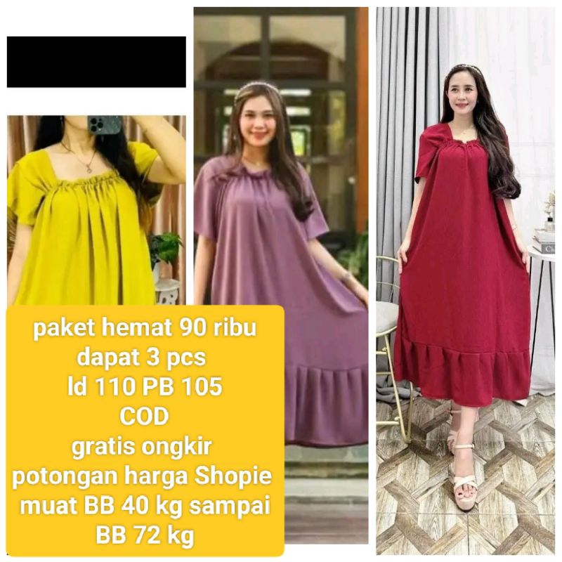 PAKET USAHA 100 DAPAT 3 BAJU DASTER FUJI BAHAN  CRINKLE AIRFLOW PREMIUM