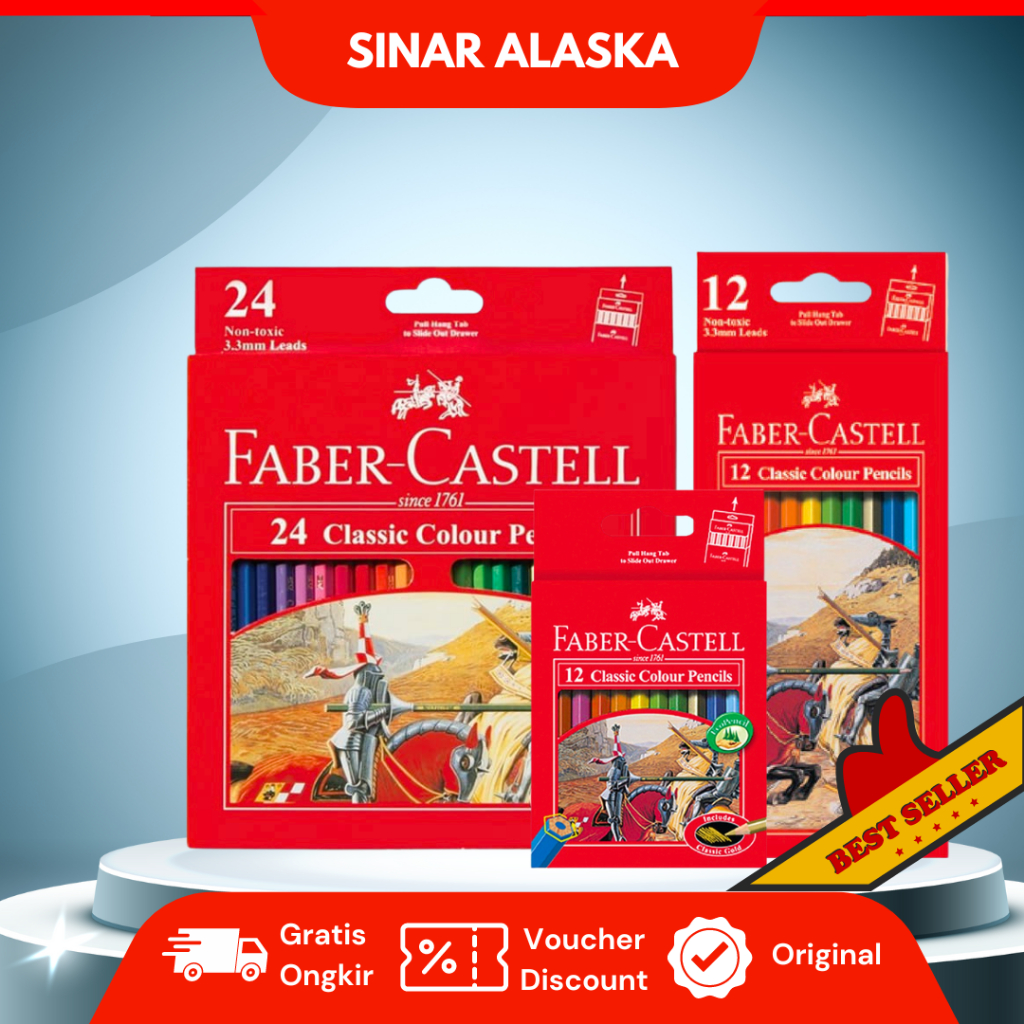 

Pensil Warna Faber Castell 12 & 24 Warna Classic