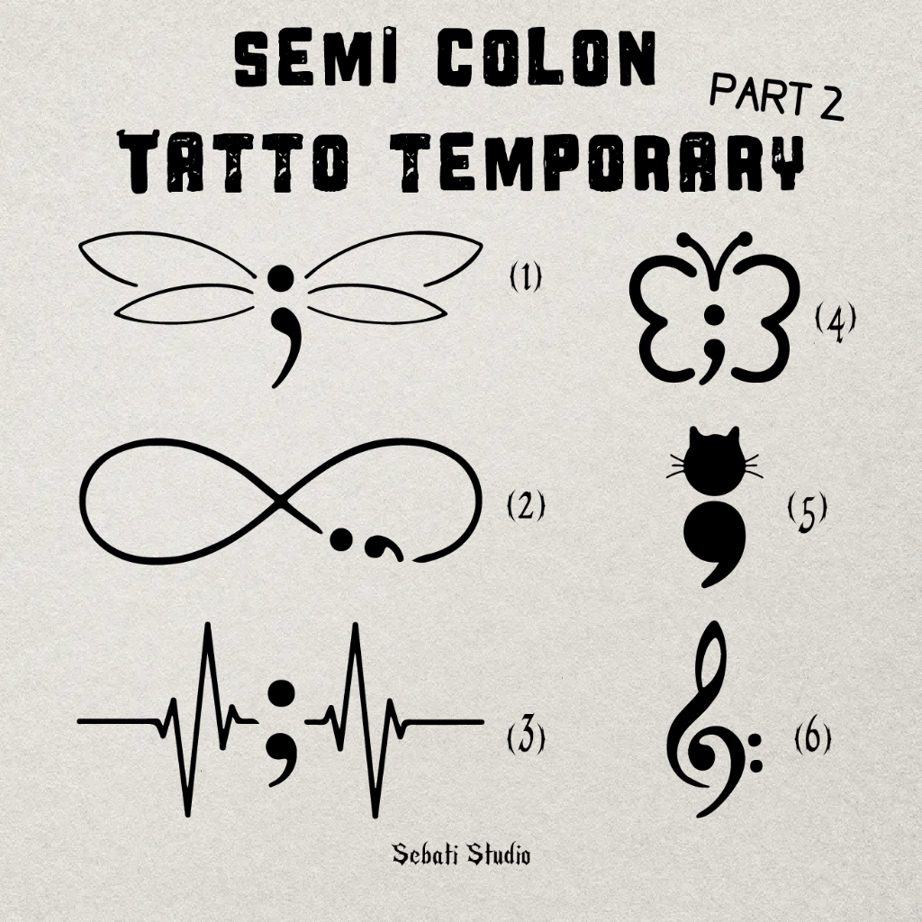 Semicolon Tatto Temporary PART 2 | Tato Temporer Semi Colon Waterproof