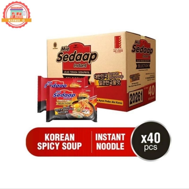 

Sedaap Mie Instan Korean Spicy Soup (77g/40pcs/1 karton)