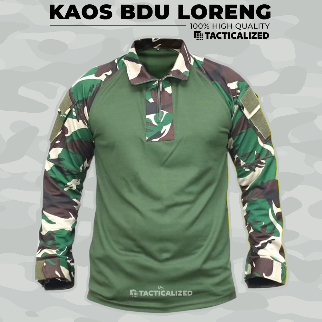 Kaos BDU Loreng Lengan Panjang Dryfit Baju Tactical TNI Motif Malvinas KRI