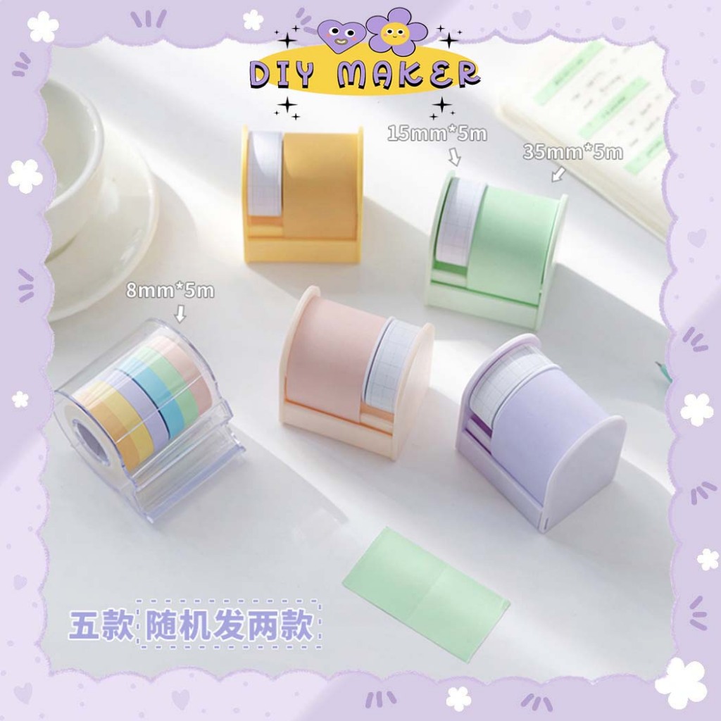 

DM Dispenser Washi Tape Aesthetic Warna Pastel Dispenser Tape Washi Masking Tempat Selotip - RP07