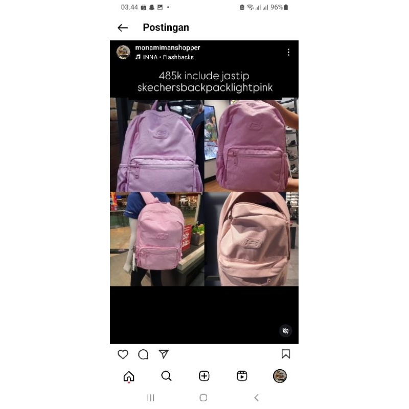 SkechersBackpackLightPink