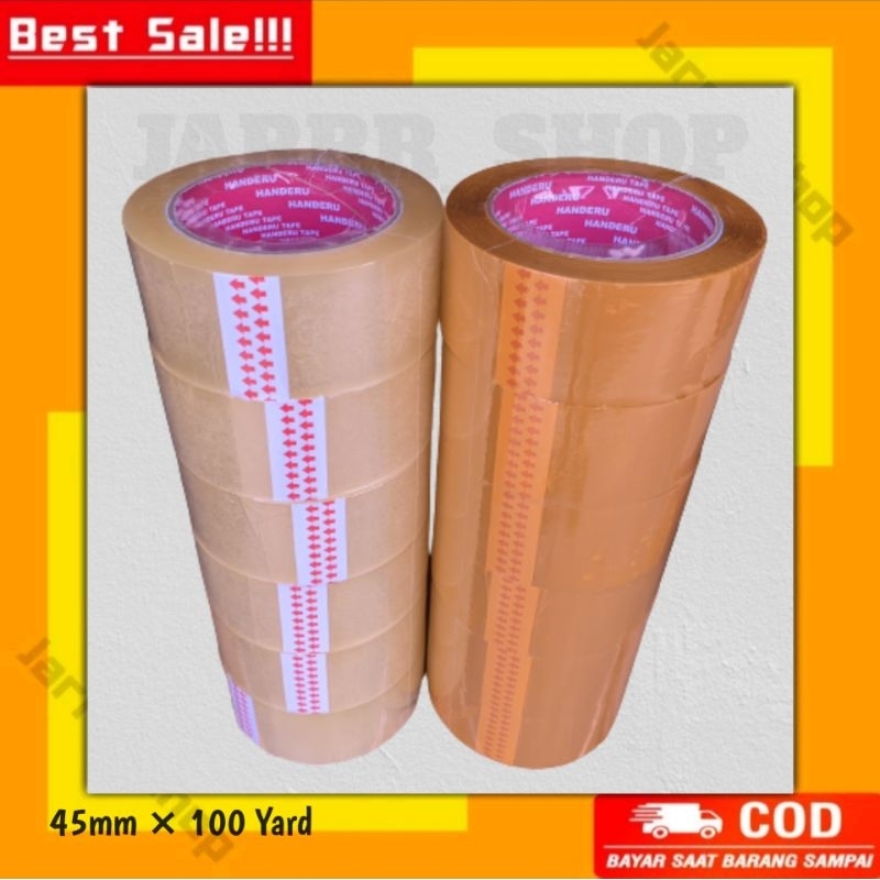 

Lakban Bening - Coklat 100 Yard Handeru Tape || 45mm × 100 Yard UKURAN REAL KUAT,REKAT,DI JAMIN LENGKET! MURAH HEMAT PROMO