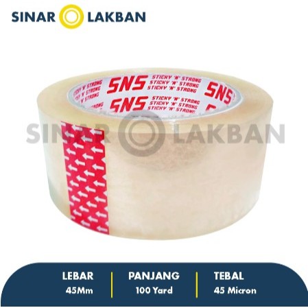 

Lakban Bening / Coklat 100 Yard ECO x 45 Mm x 45 Mic Sticky N Strong (SNS) SINAR LAKBAN