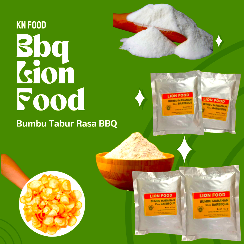 

Bumbu tabur BBQ / BARBEQUE LION FOOD KEMASAN 100 GRAM