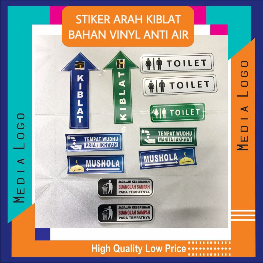 

STICKER SIGN ARAH KIBLAT-BAHAN VINYL ANTI AIR (LAMINATING GLOSSY)