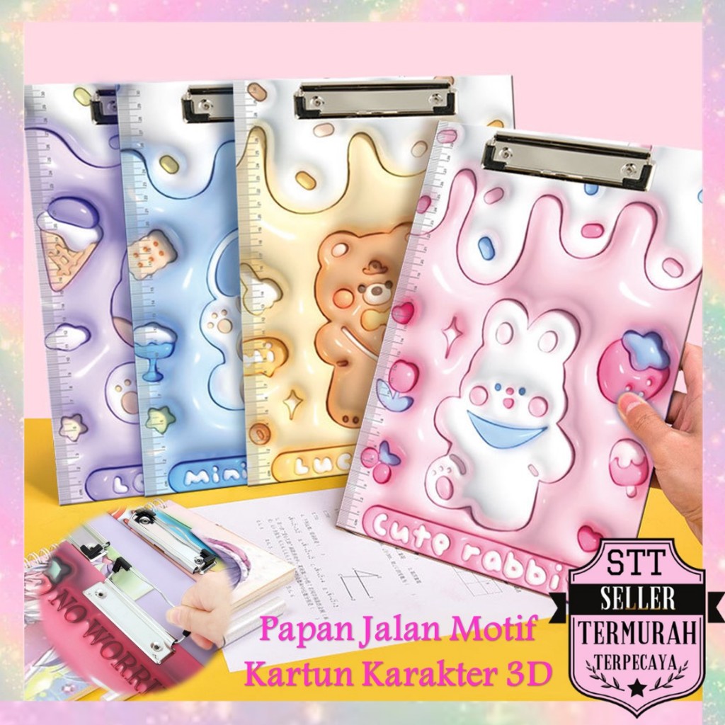 

STT Papan Jalan Motif Kartun Karakter 3D Papan Ujian A4 Clipboard Ujian Papan Tulis Anak Bolak Balik Besar Murah Ukuran A4 Papan Jalan Karakter Beruang Lucu