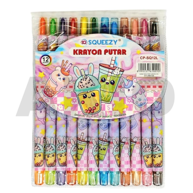 

Crayon Putar Panjang Karakter BOBA ICE CREAM BEAR 12 Warna Rolling Twist Krayon SQUEEZY CP-SQ12L
