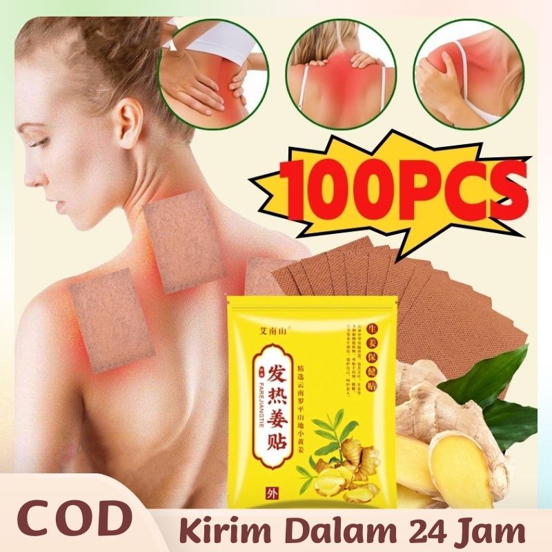 100Pcs Ginger Patch Herbal Koyo Jahe Patch Joint Bone Therapy Intensive Concentrate Krim Pengobatan Asam Urat Terapi Sendi Dan Tulang Asli Untuk Menghilangkan Rasa Sakit Meningkatkan Sirkulasi Darah Lutut Leher Kembali Pereda Nyeri