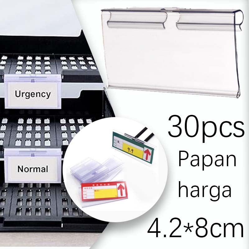 

30pcs Price Tag Holder PVC Kertas Lebel Harga Akrilik Harga Price Tag Kertas Lebel Harga Utk Supermarket/Toko Stok lokal