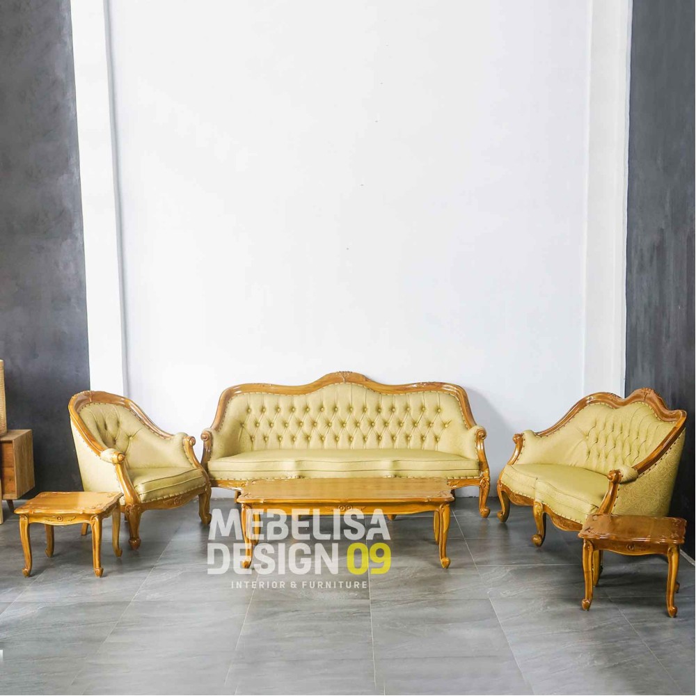 Set Kursi Sofa Meja Ruang Tamu Lois Gelung Kayu Jati 321