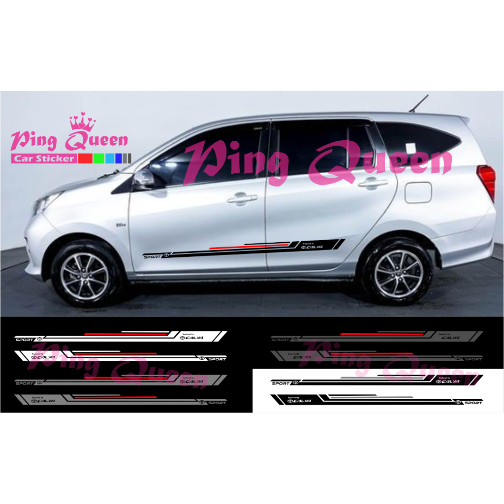 STICKER LIST BODY SAMPING MOBIL CALYA MOTIF TERBARU CUTTING STIKER MOBIL TOYOTA CALYA