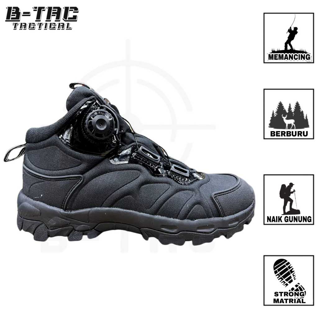 [661 Hitam ] Sepatu Boots Pria 6 Inch Hitam/Sepatu Boots Pria/Sepatu Boots Tactical 6 inc Bahan Cord