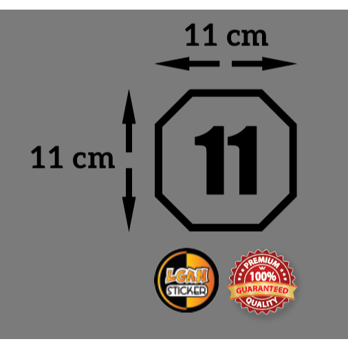

STICKER CUTTING UTK LABEL ANGKA MODEL SEGI 8 UKURAN 11 CM BAHAN MERK ORACAL GLOSSY