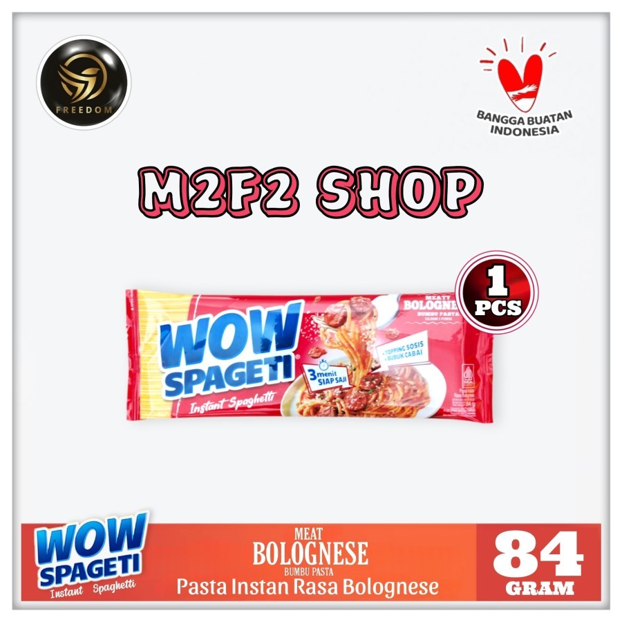 

Wow Spageti Instant Pasta Spaghetti Meaty Bolognese - 84 gr (Kemasan Satuan)