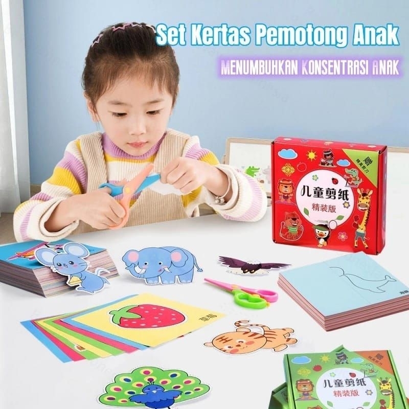{YM} DIY Cutting Paper Activity Kit Mainan Menggunting Anak Mainan Gunting Kertas Anak / Mainan Lati