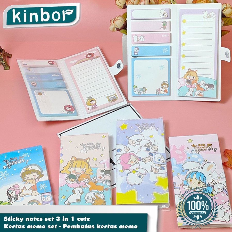 

Sticky Notes Set 3 in 1 Cute / Kertas Memo Set - Pembatas Kertas Memo