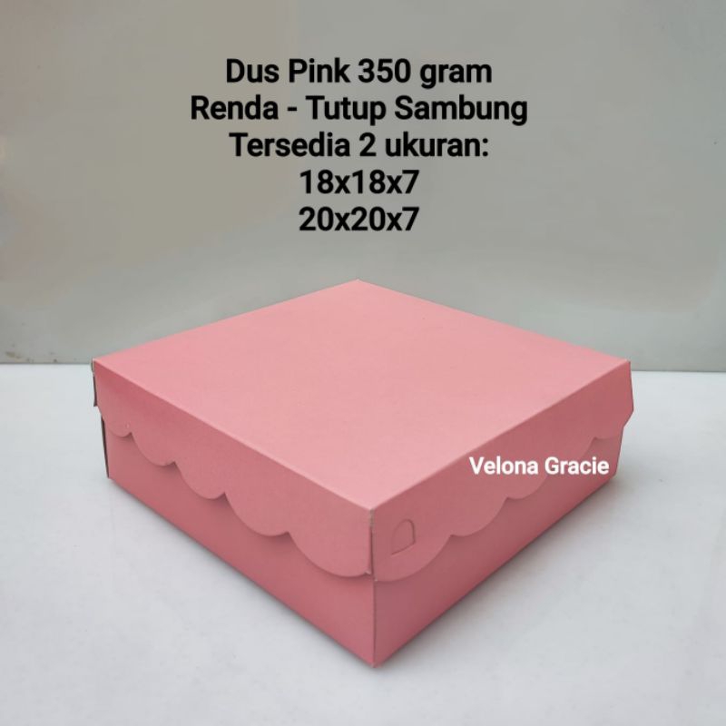 

Dus Pink 20x20 Renda isi 50 pcs 350 Gr Kotak Dus Nasi Katering Tutup Sambung - VG