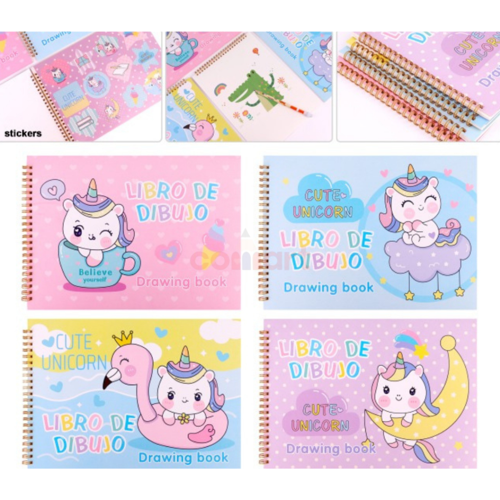 

Buku Gambar A4 Spiral Unicorn WEIBO WB95643 - Sketchbook Spiral Fancy Cat WEIBO MD95641 - Scrapbook Motif Animal - Buku Gambar Spiral Besi isi 20 lembar + 1 lembar sticker
