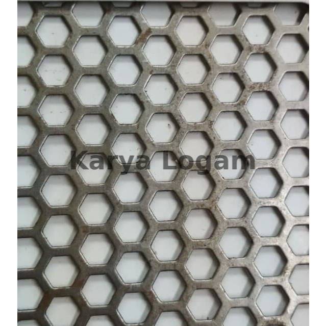 Plat Besi Ram Speaker / Ram Grill Speaker / Plat Lubang Perforated Hexagonal Custom II