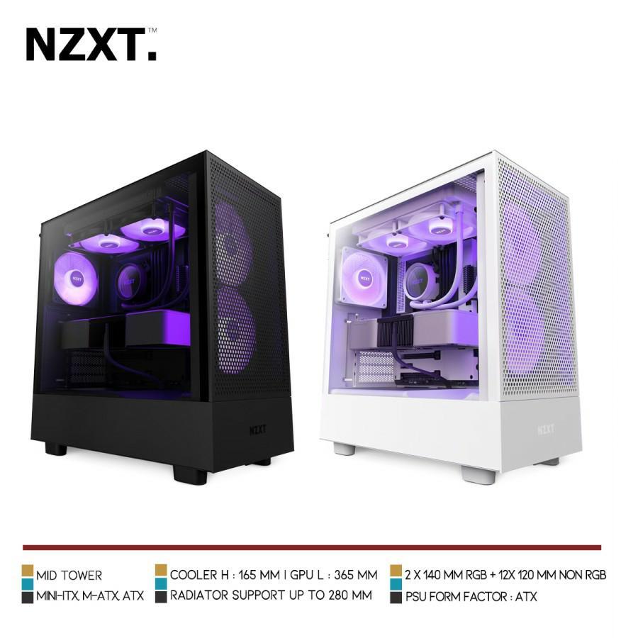 NZXT H5 Flow RGB Tempered Glass - Compact ATX Mid-Tower Gaming Case