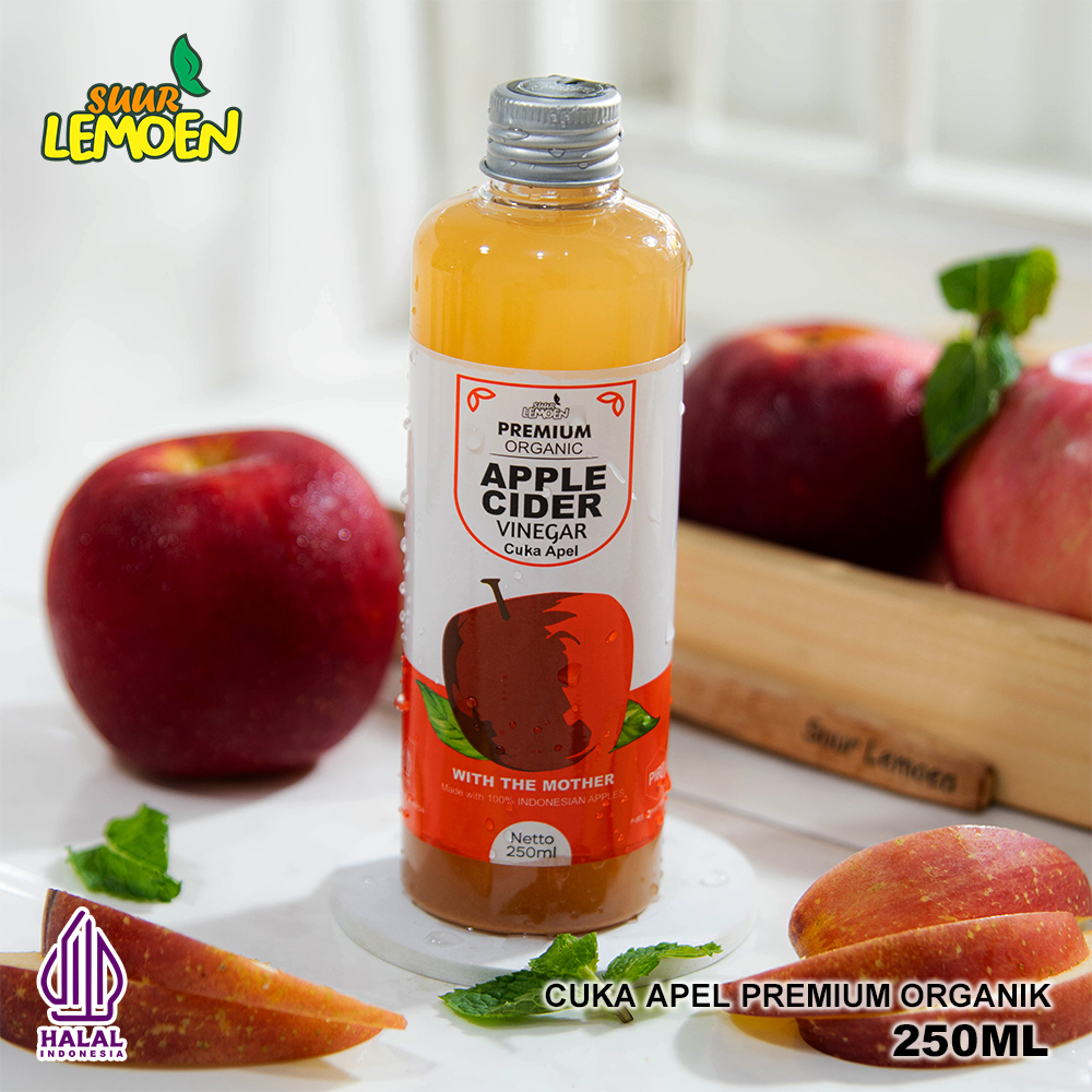 

CUKA APEL Apple Cider Vinegar 250 ml - 500 ml Premium Organik With The Mother by Suur Lemoen Borneo