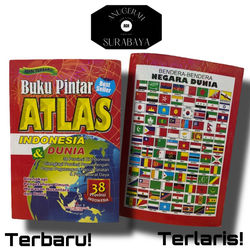 Buku Pintar Atlas Indonesia - Dunia / Karya Gemilang Utama / Peta Dunia / Atlas Kecil / Terbaru