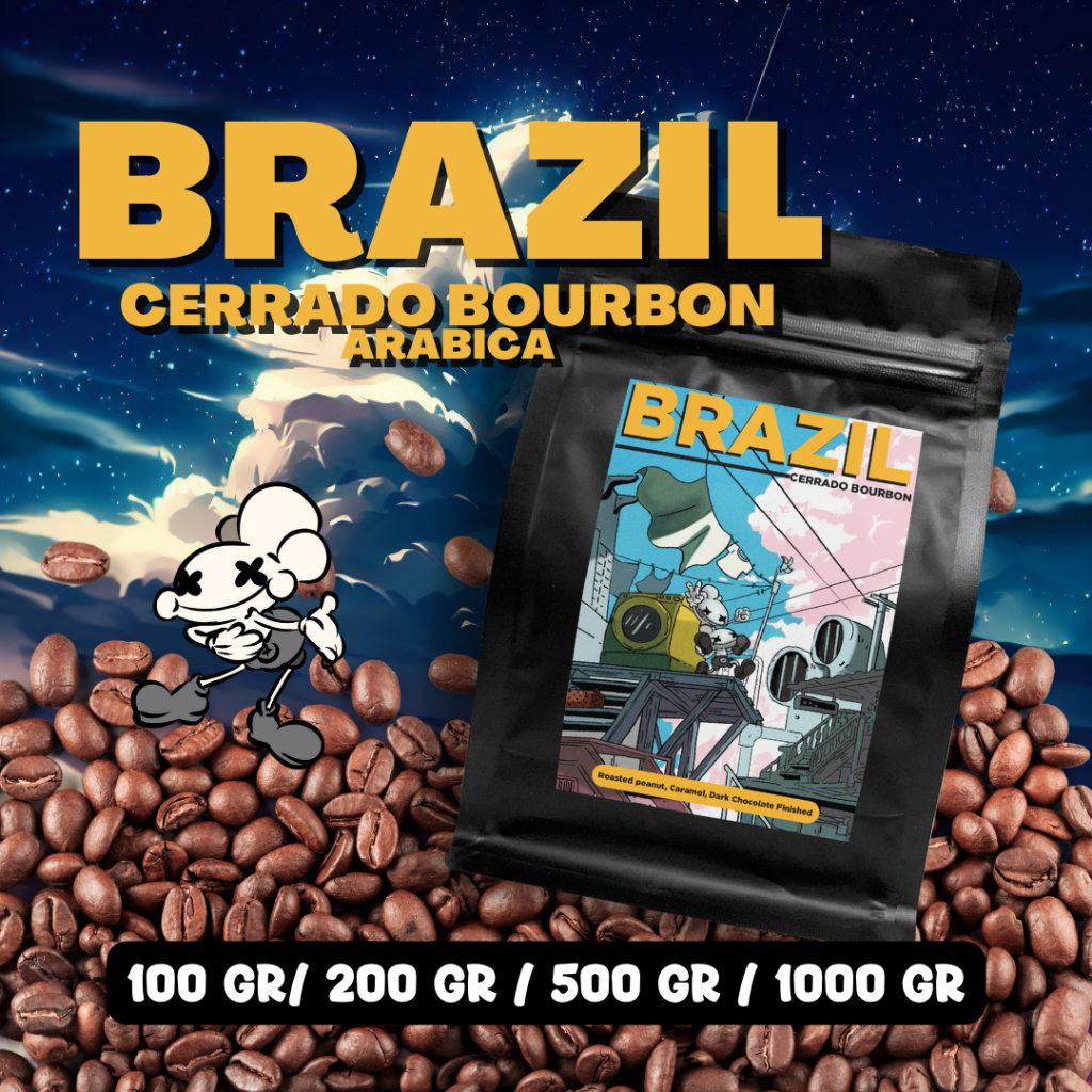 

Brazillian Bourbon (200 gram) roasted Coffee beans specialty Biji Kopi Black Potion