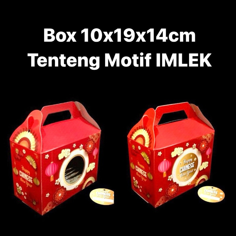 

( 5 pcs ) Box Tenteng Kado Hampers Imlek Ukuran 10x19x14cm Dus Chinese New Year Muat 2 Toples Tabung 800ml